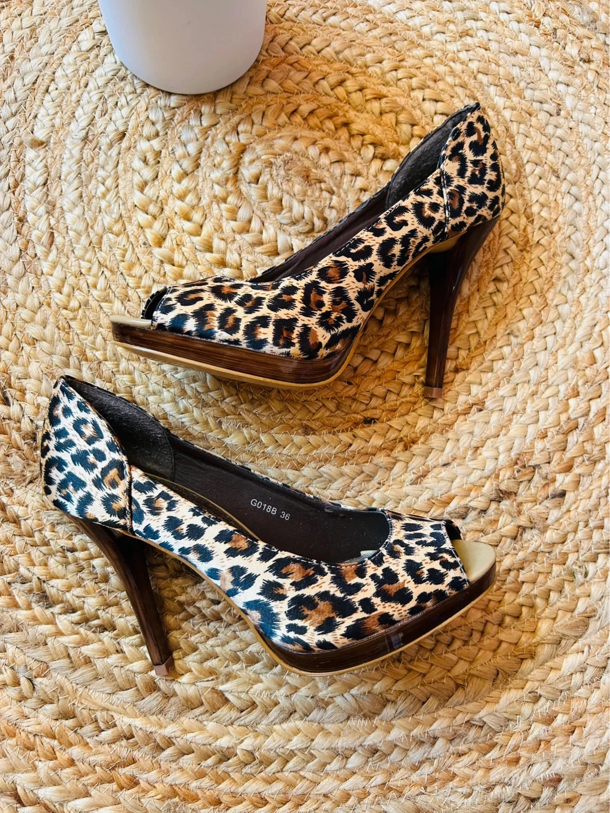 👠🐆Glamour Chic Leopard Glamour Chic EU36 Glam Elegant Leopard Peep Toe Heels UK3🐆👠 – photo 9